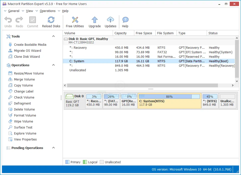 Macrorit Partition Expert Free Captura de pantalla 1