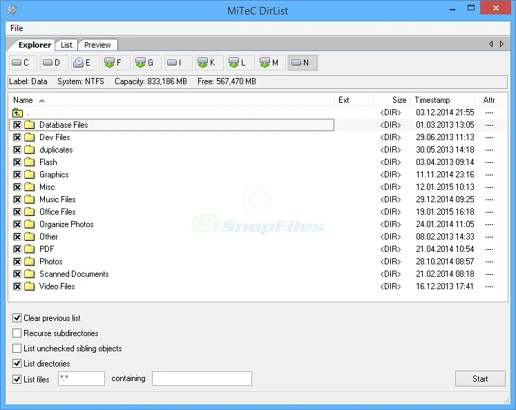 MiTeC DirList Captura de pantalla 1