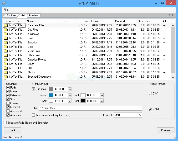 MiTeC DirList Captura de pantalla 2
