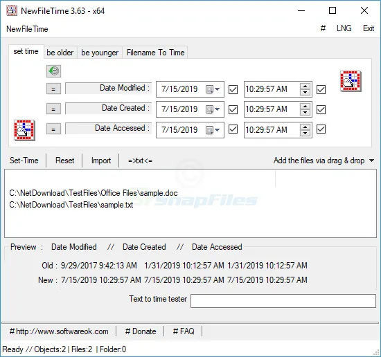 NewFileTime Captura de pantalla 1