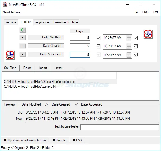 NewFileTime Captura de pantalla 2