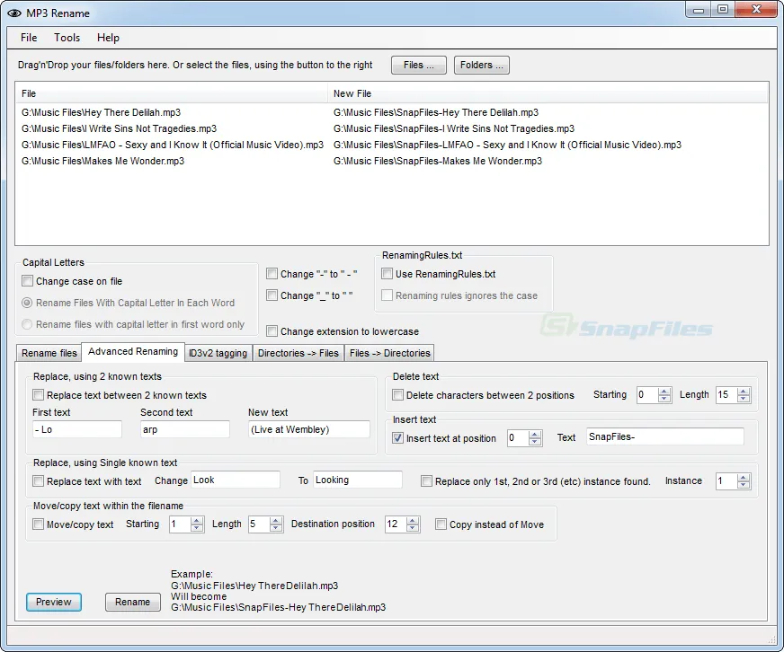 MP3 Rename Captura de pantalla 2