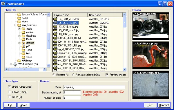 Pennock`s Photo Renamer Captura de pantalla 1