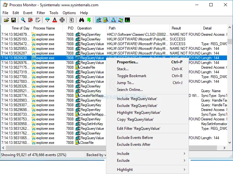 Process Monitor Captura de pantalla 1