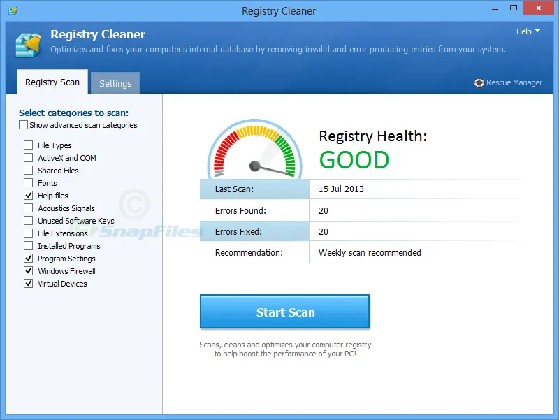 Pointstone Registry Cleaner Captura de pantalla 2