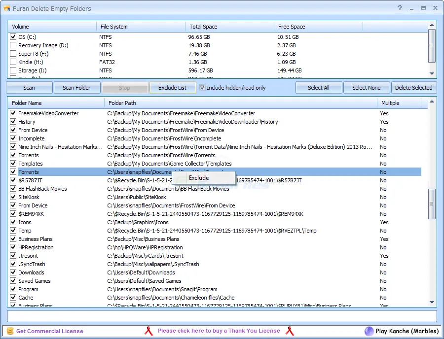 Puran Delete Empty Folders Captura de pantalla 1
