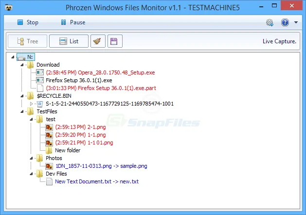 Phrozen Windows File Monitor Captura de pantalla 1