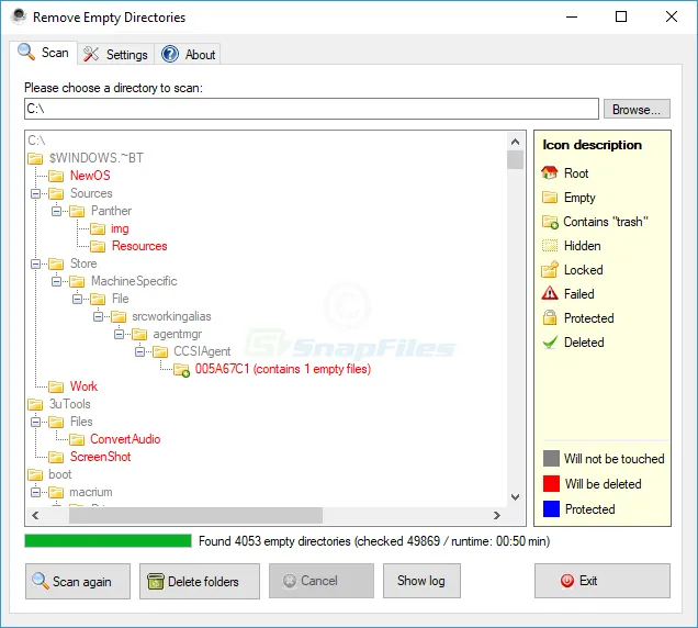 RED (Remove Empty Directories) Captura de pantalla 1