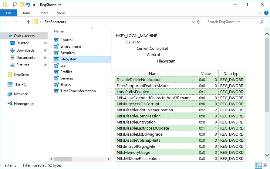 Registry Shortcuts Captura de pantalla 2