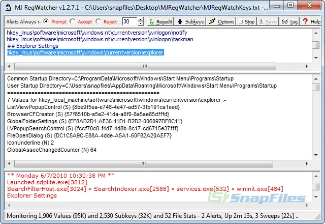 MJ Registry Watcher Captura de pantalla 1