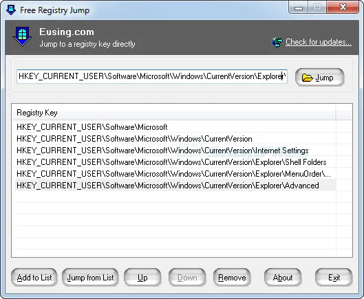 Free Registry Jump Captura de pantalla 1