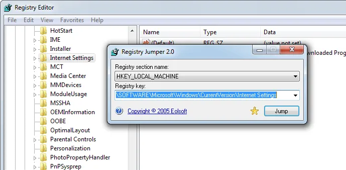 Registry Jumper Captura de pantalla 1