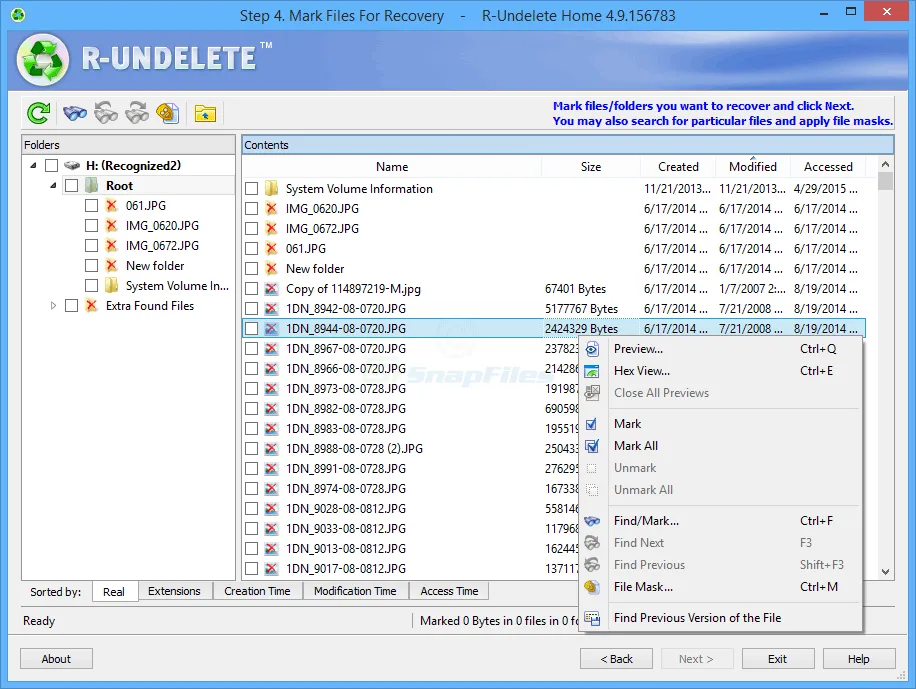 R-Undelete Home Captura de pantalla 1