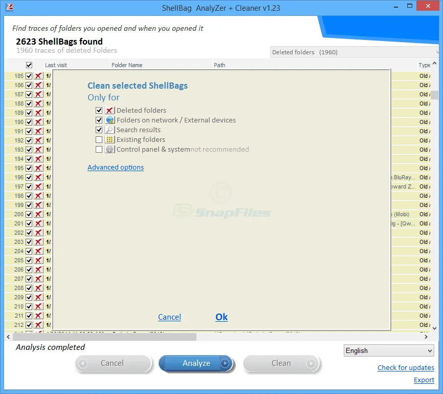 ShellBag Analyzer and Cleaner Captura de pantalla 2