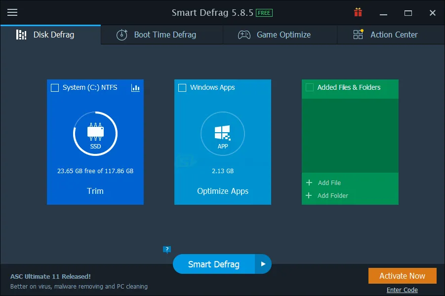 IObit Smart Defrag Captura de pantalla 1