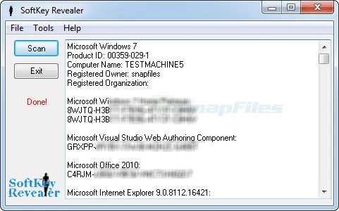 SoftKey Revealer Captura de pantalla 1