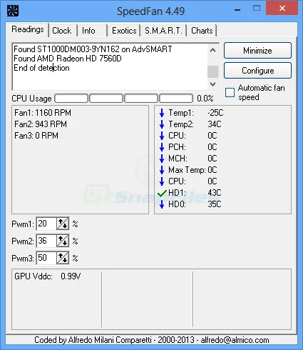 SpeedFan Captura de pantalla 1