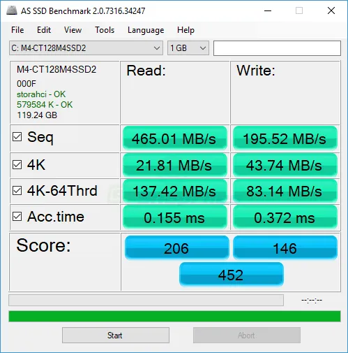 AS SSD Benchmark Captura de pantalla 1