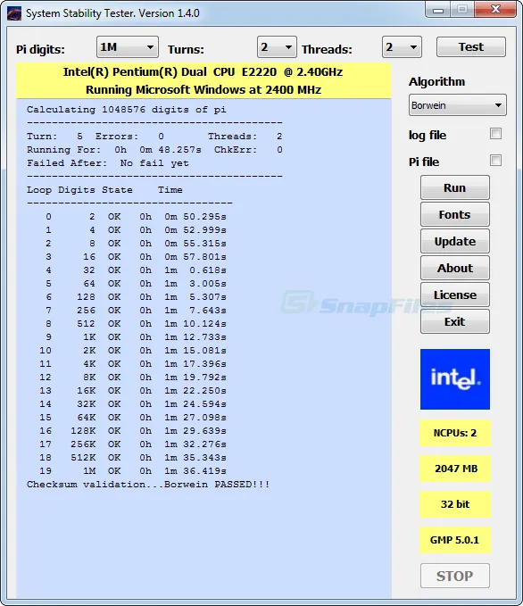 System Stability Tester Captura de pantalla 1
