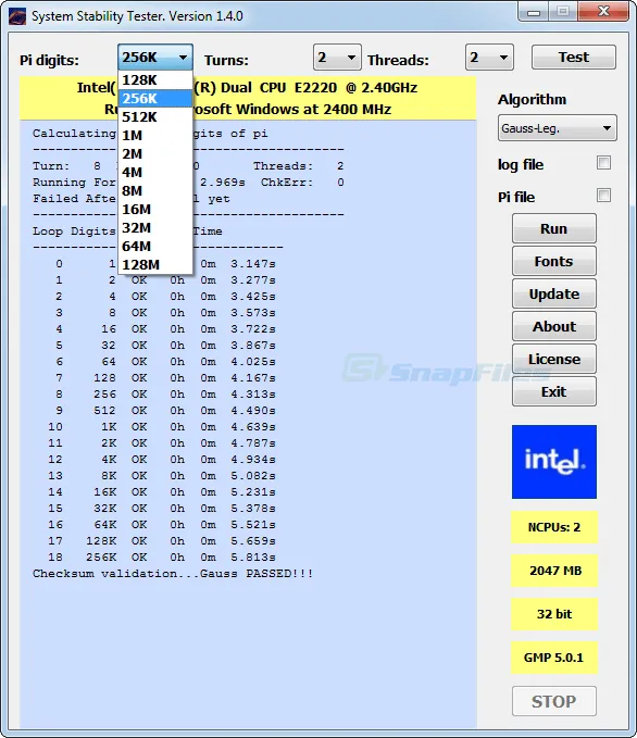 System Stability Tester Captura de pantalla 2