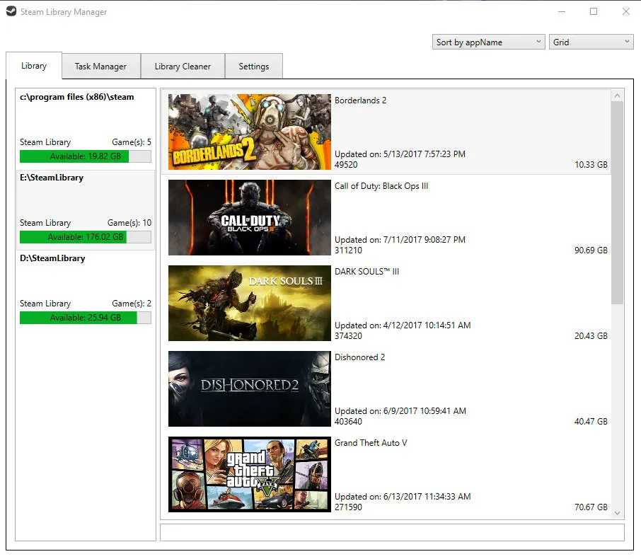 Steam Library Manager Captura de pantalla 1