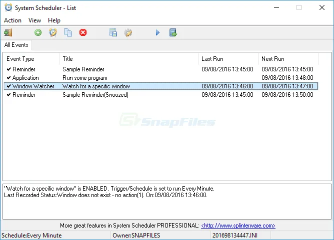 System Scheduler Captura de pantalla 1