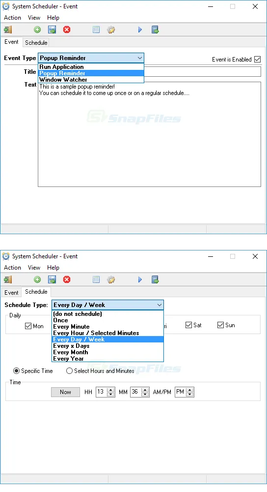 System Scheduler Captura de pantalla 2