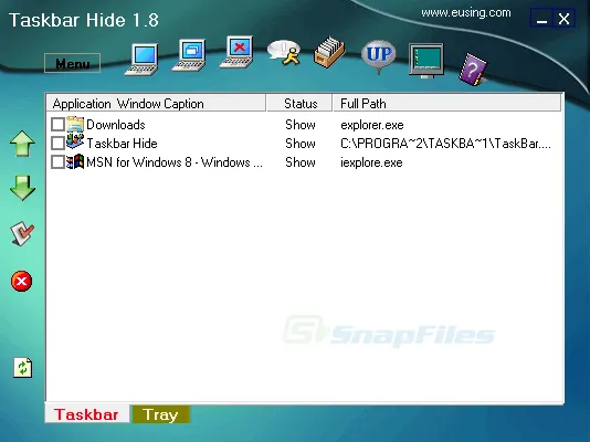 Eusing Taskbar Hide Captura de pantalla 1