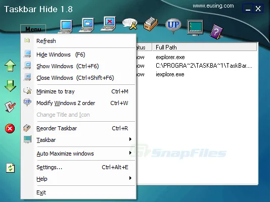 Eusing Taskbar Hide Captura de pantalla 2