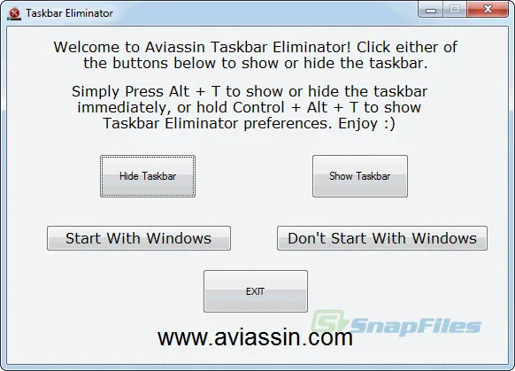 Taskbar Eliminator Captura de pantalla 1