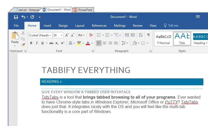 TidyTabs Captura de pantalla 1