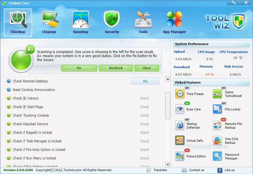 Toolwiz Care Captura de pantalla 1