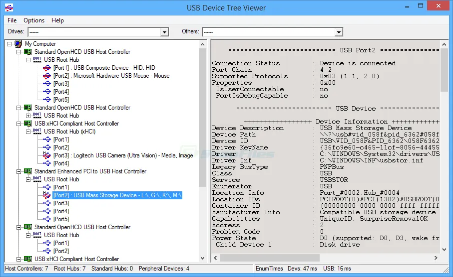 USB Device Tree Viewer Captura de pantalla 1