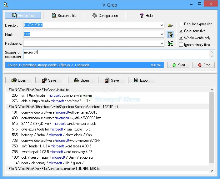 V-Grep Captura de pantalla 1