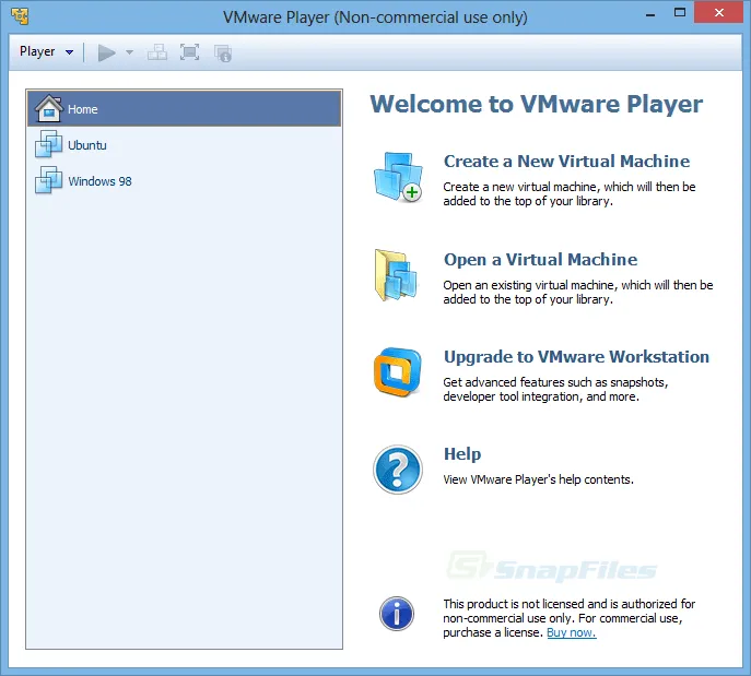 VMware Player Captura de pantalla 1