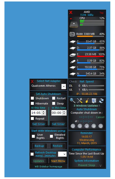 W8 Sidebar Captura de pantalla 2
