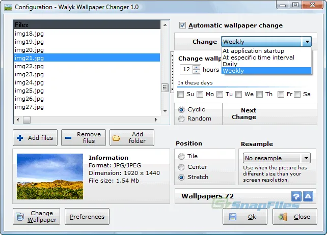 Walyk Wallpaper Changer Captura de pantalla 1