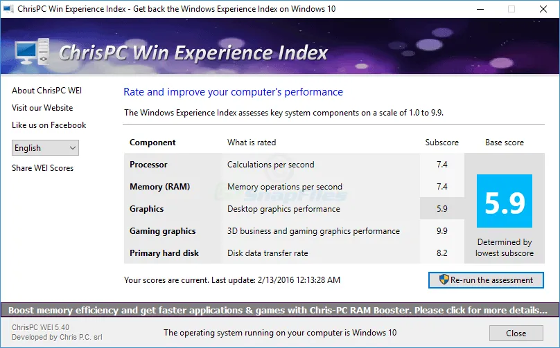 ChrisPC Win Experience Index Captura de pantalla 1