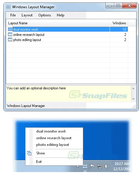 Windows Layout Manager (WiLMa) Captura de pantalla 1