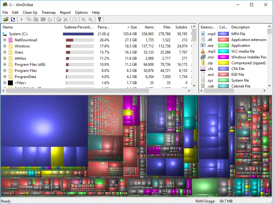 WinDirStat Captura de pantalla 1