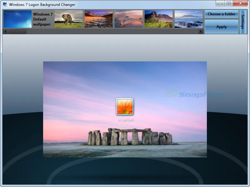 Windows 7 Logon Background Changer Captura de pantalla 1