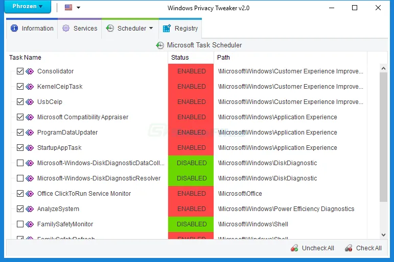 Windows Privacy Tweaker Captura de pantalla 2