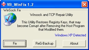 WinSock XP Fix Captura de pantalla 1