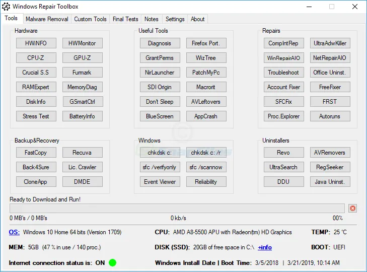 Windows Repair Toolbox Captura de pantalla 1