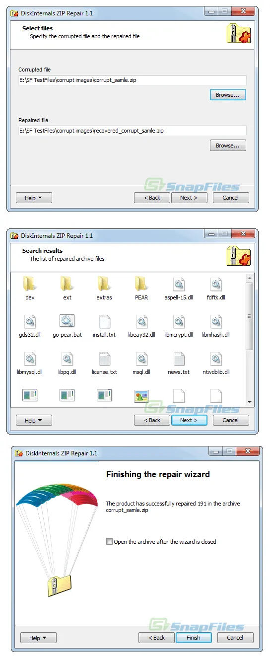 DiskInternals ZIP Repair Captura de pantalla 2